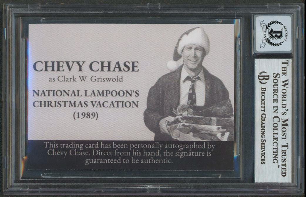 Chevy Chase Signed "National Lampoon's Christmas Vacation" Custom Trading Card (BGS | Autograph Graded 10) Autograph Graded 10 | Beckett Witnessed