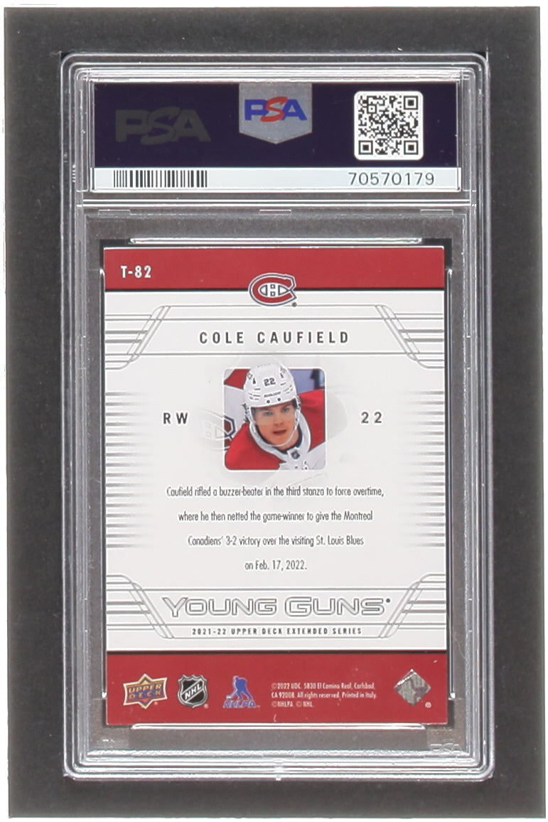 Cole Caufield Signed 2021-22 Upper Deck '06-07 Retro #T82 YG (PSA 8 | Autograph Graded PSA 10) Rookie Card