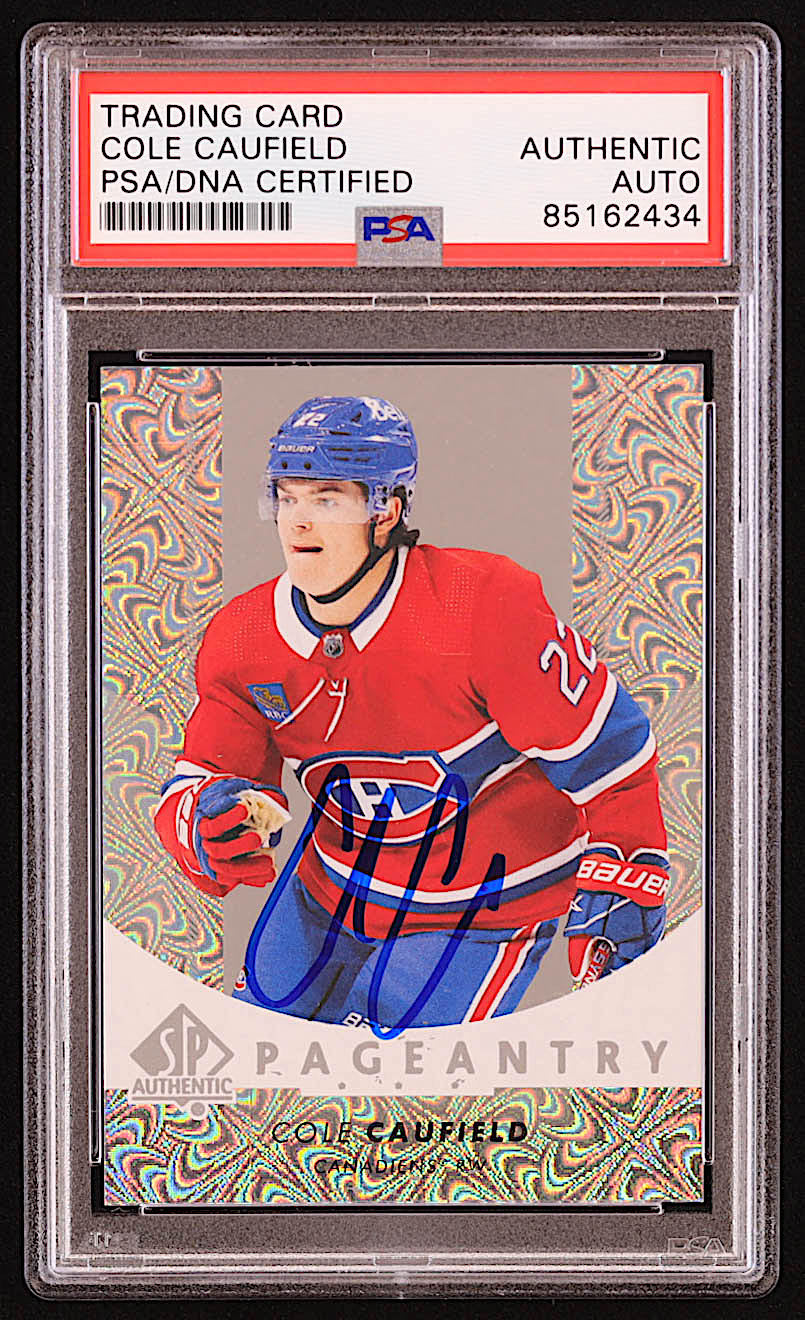 Cole Caufield Signed 2022-23 SP Authentic Pageantry #P22 (PSA)