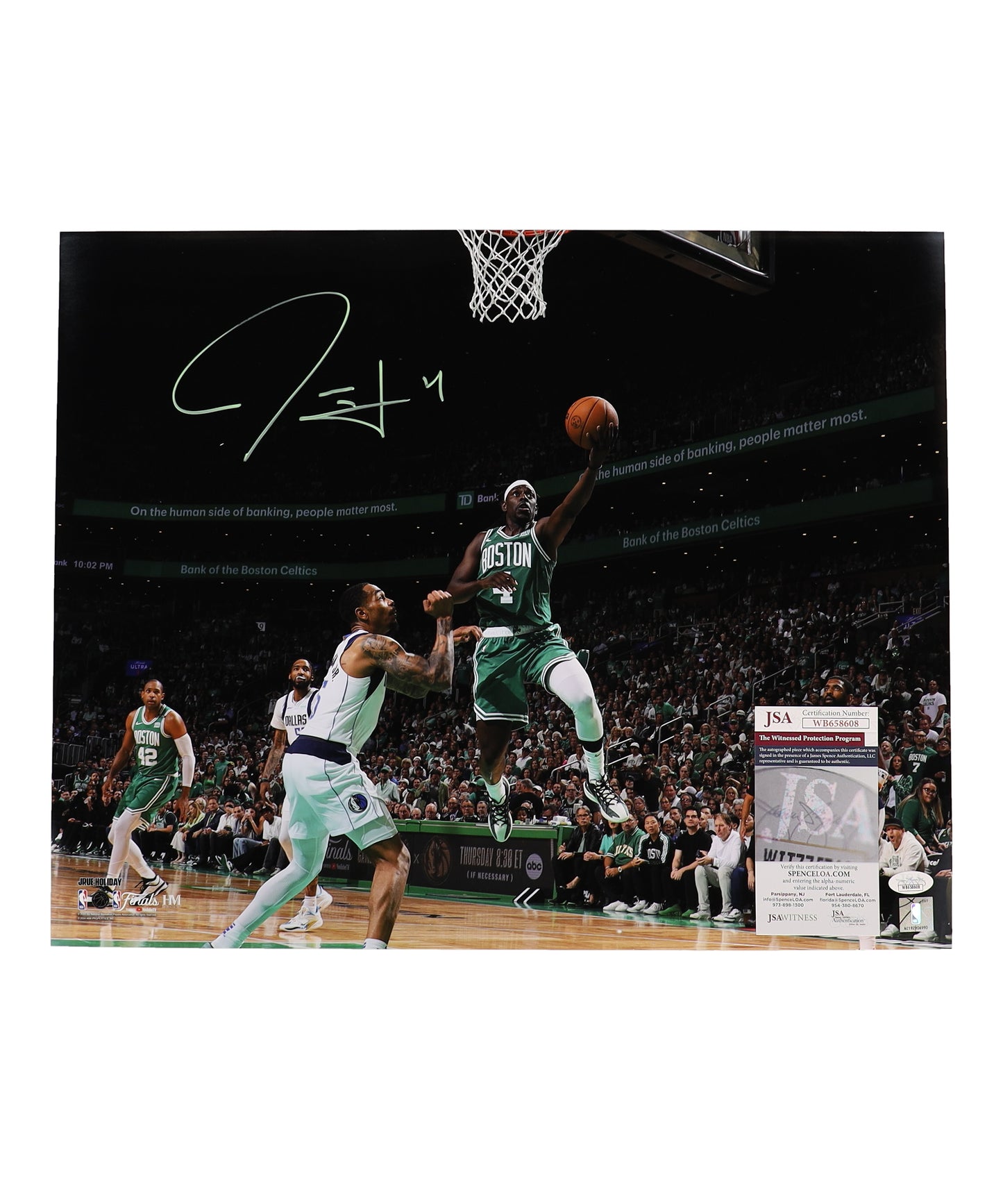 Jrue Holiday Signed (JSA) Celtics 16x20 Photo - JSA Witnessed