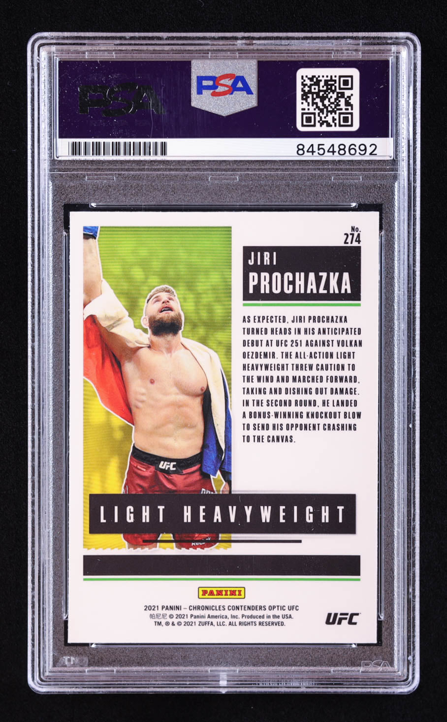 Jiri Prochazka Signed 2021 Panini Contenders Optic Season Ticket UFC #274 RC (PSA) Rookie Card