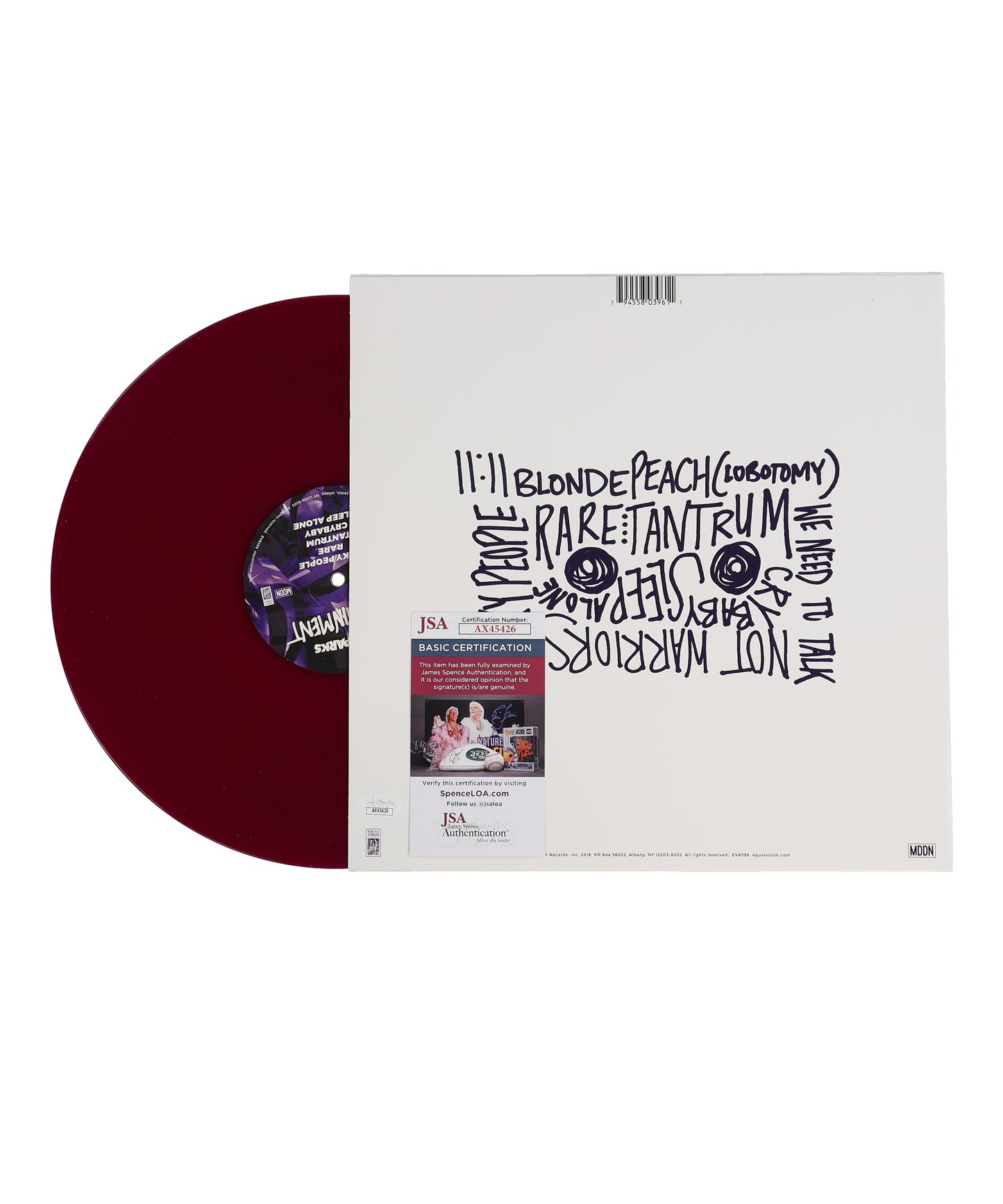 Awsten Knight, Geoff Wigington & Otto Wood Signed (JSA) "Entertainment" Vinyl Record Album - Waterparks