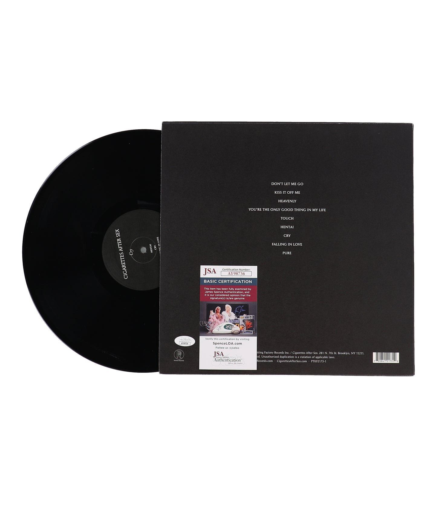 Gregory Gonzalez Signed (JSA) Cigarettes After Sex "Cry" Vinyl Record Album Inscribed "Love"