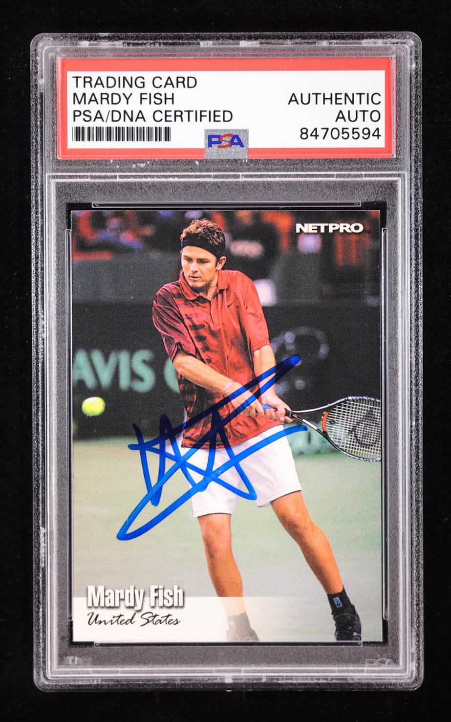 Mardy Fish Signed 2003 NetPro Glossy #G37 (PSA) Rookie Card