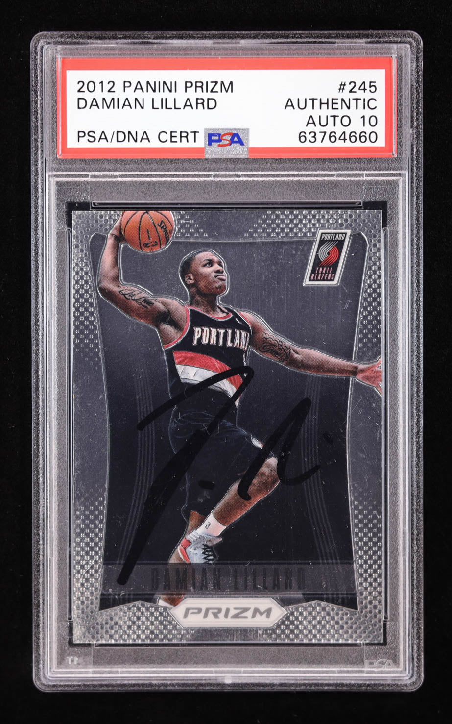 Damian Lillard Signed 2012 Panini Prizm #245 RC (PSA | Auto 10) Rookie Card | Autograph Graded 10