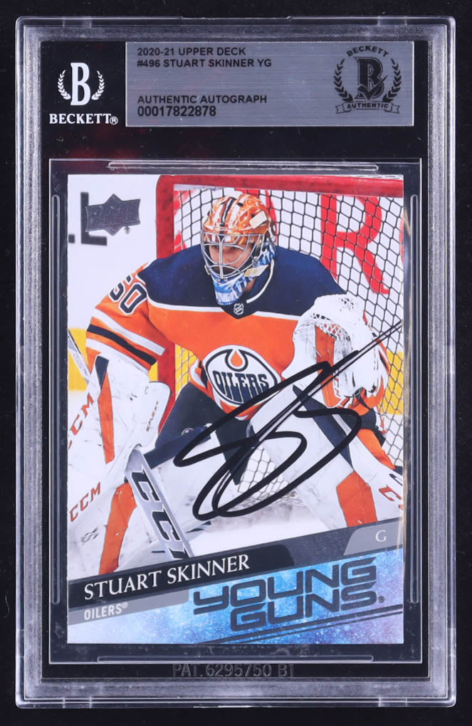 Stuart Skinner Signed 2020-21 Upper Deck #496 Young Guns RC (BGS) Rookie Card