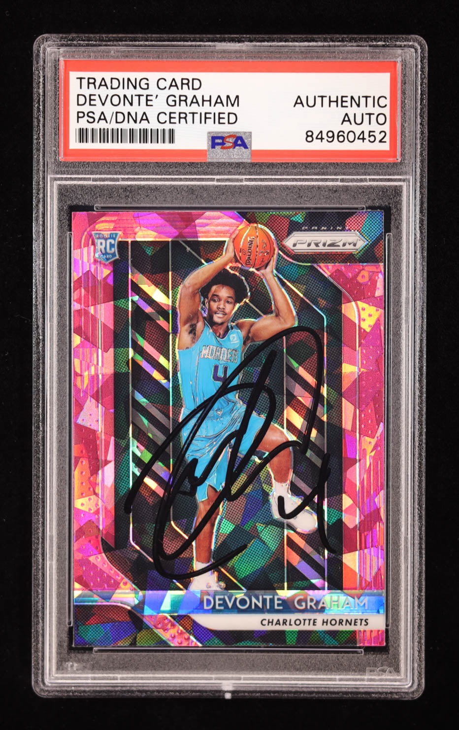 Devonte' Graham Signed 2018-19 Panini Prizm Prizms Pink Ice #288 RC (PSA) Rookie Card