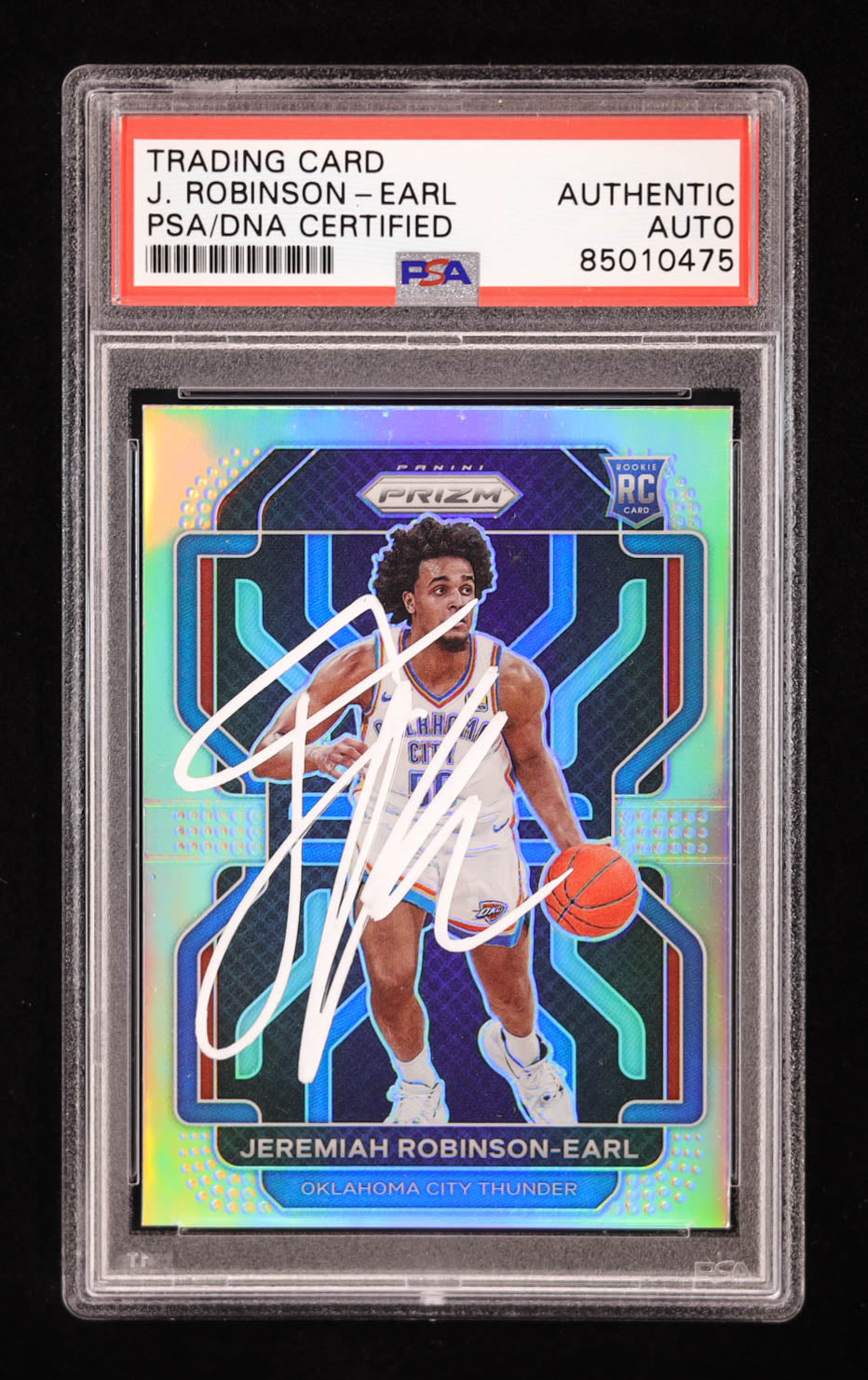 Jeremiah Robinson-Earl Signed 2021-22 Panini Prizm Prizms Silver #319 RC (PSA) Rookie Card