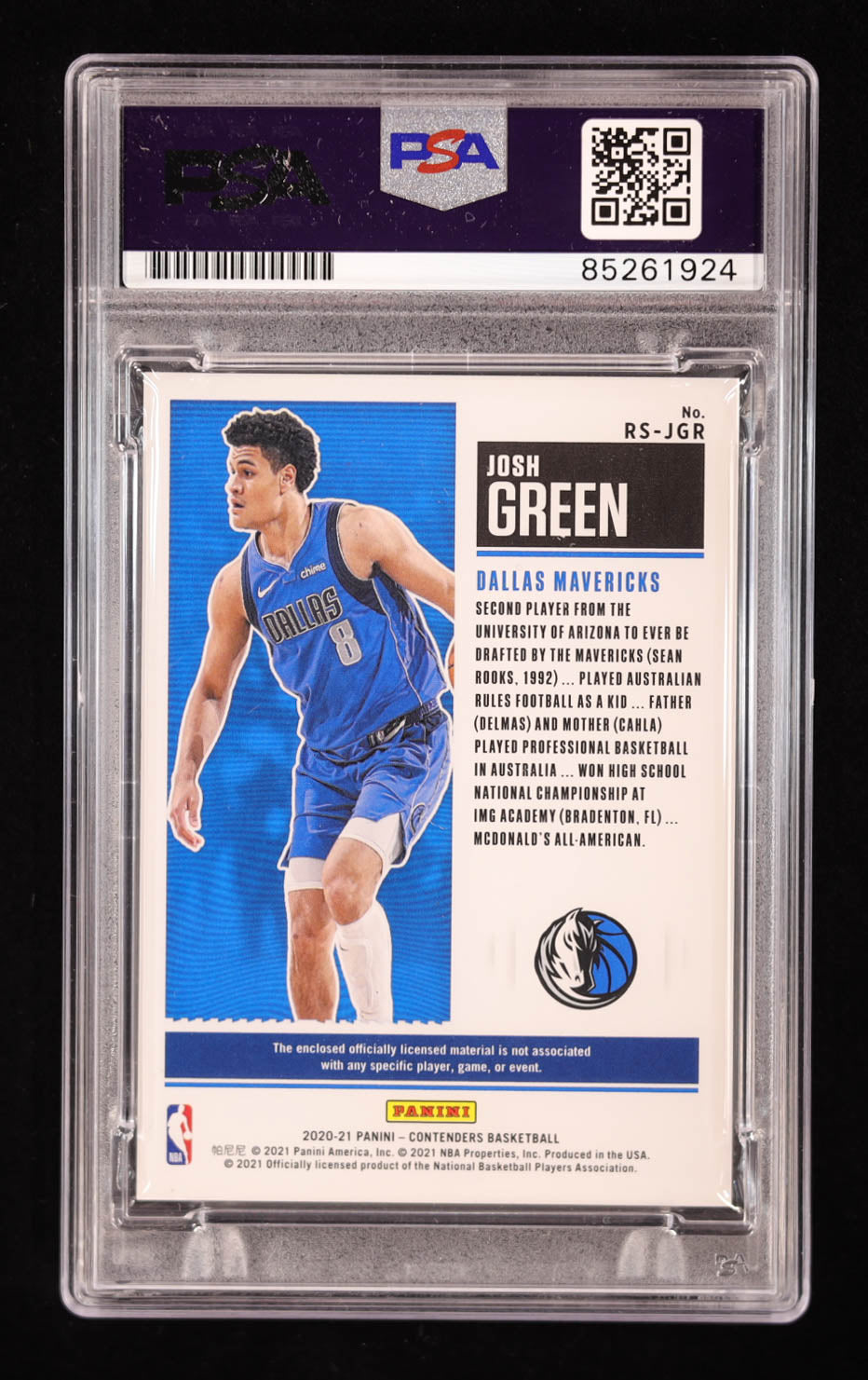 Josh Green Signed 2020-21 Panini Contenders Rookie Ticket Swatches #3 RC (PSA | Auto 10) Rookie Card