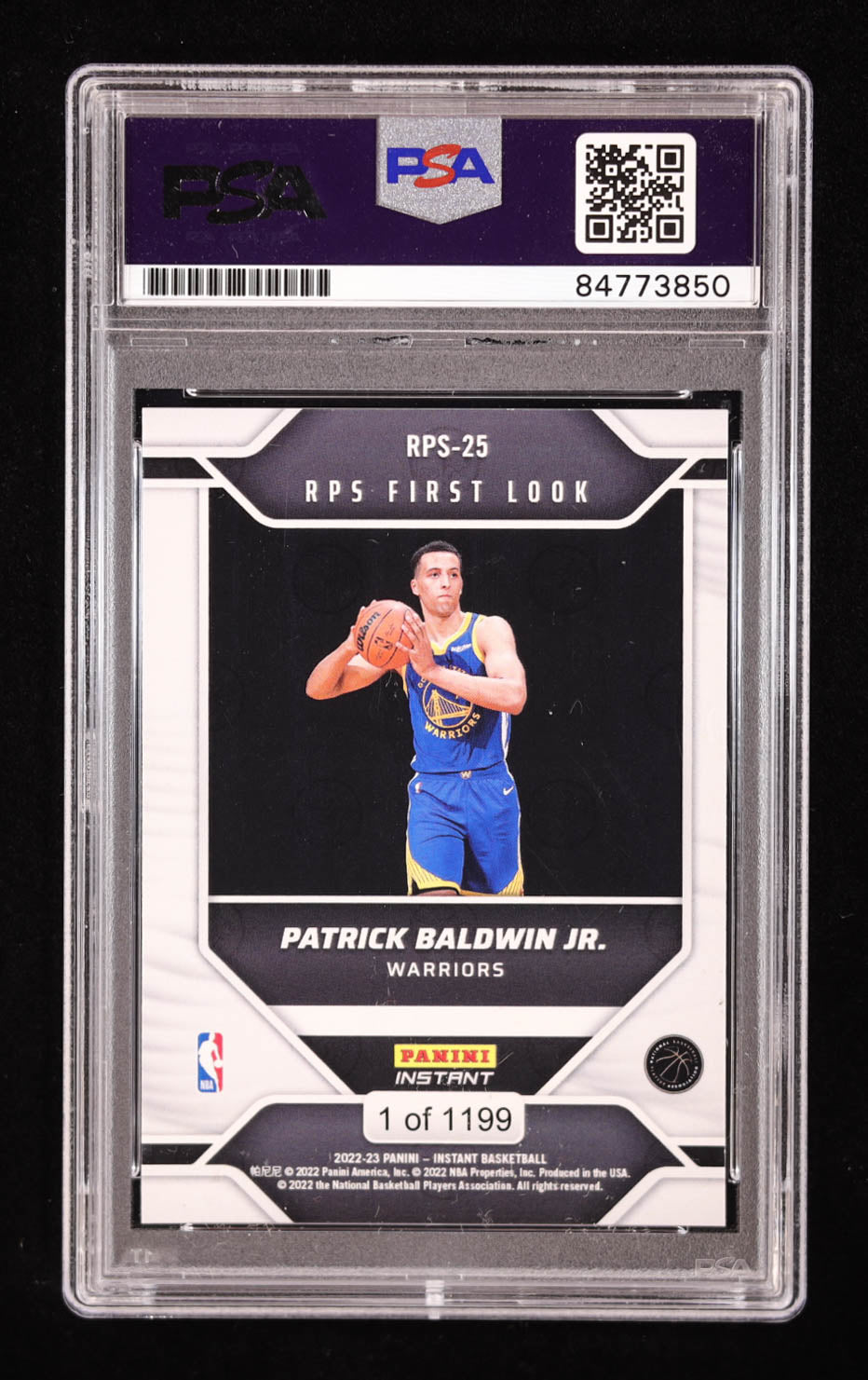 Patrick Baldwin Jr. Signed 2022-23 Panini Instant RPS First Look #RPS25 RC (PSA) Rookie Card