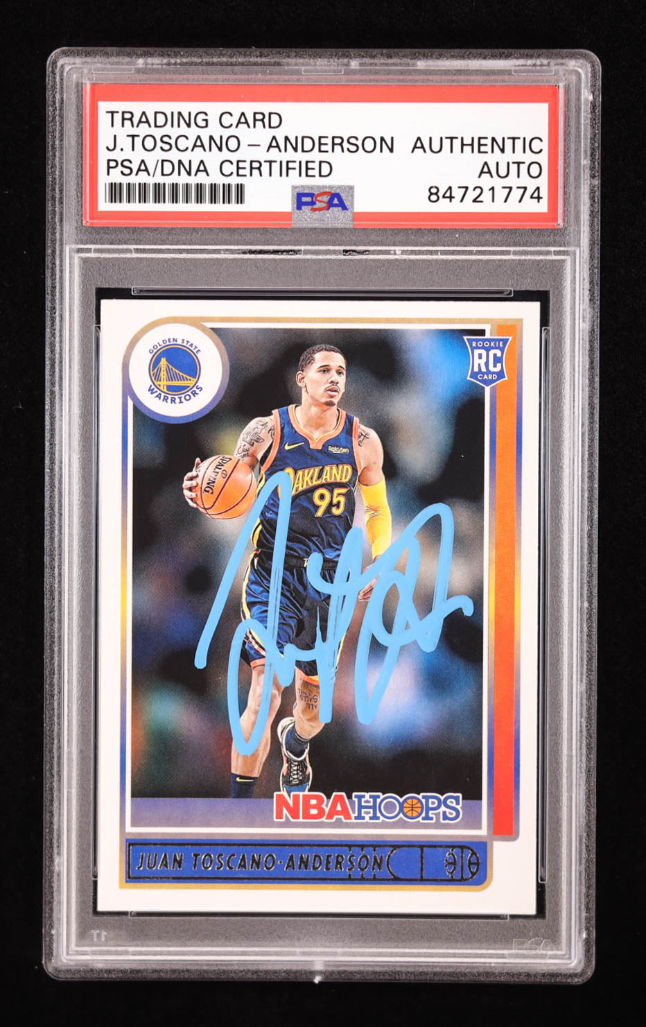 Juan Toscano-Anderson Signed 2021-22 Hoops #248 RC (PSA) Rookie Card
