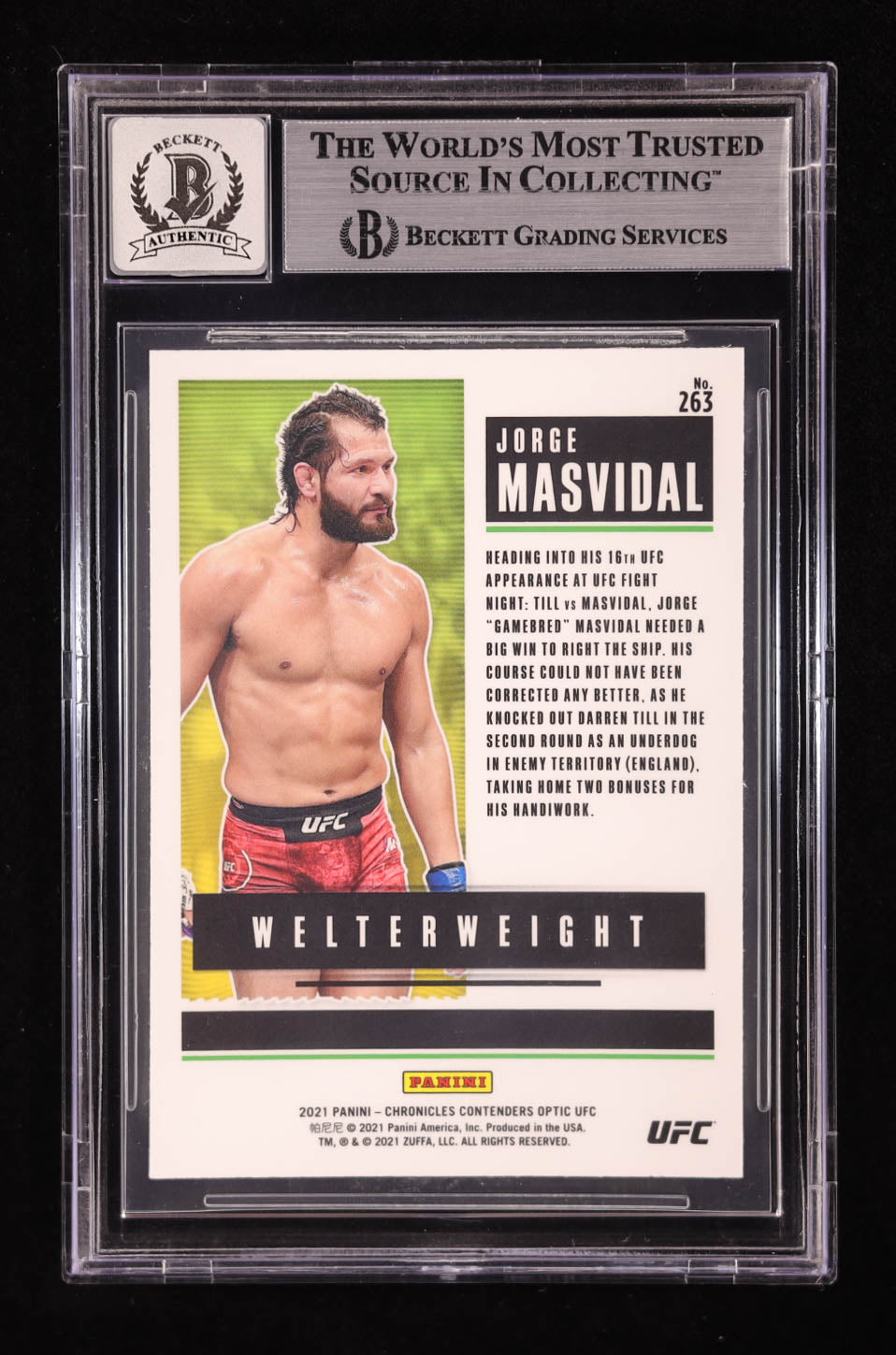 Jorge Masvidal Signed 2021 Panini Contenders Optic Season Ticket UFC #263 (BGS | Auto 10)