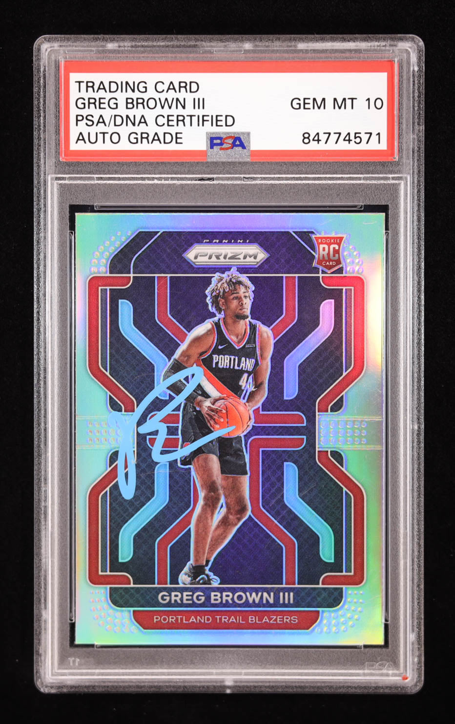 Greg Brown III Signed 2021-22 Panini Prizm #291 RC (PSA | Auto 10) Rookie Card