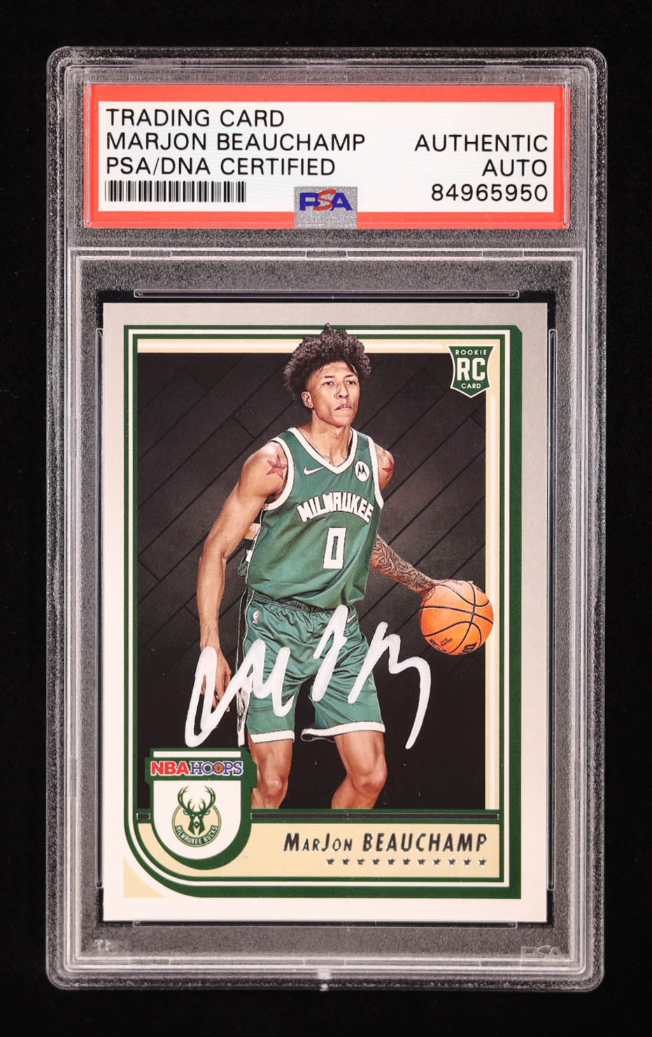 MarJon Beauchamp Signed 2022-23 Panini Hoops #254 RC (PSA) Rookie Card