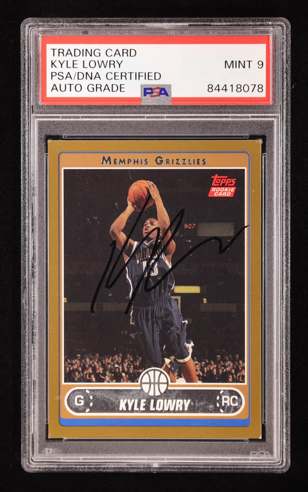 Kyle Lowry Signed 2006-07 Topps #226 #122/500 RC (PSA | Auto 9) Rookie Card | Serially Numbered #122 / 500