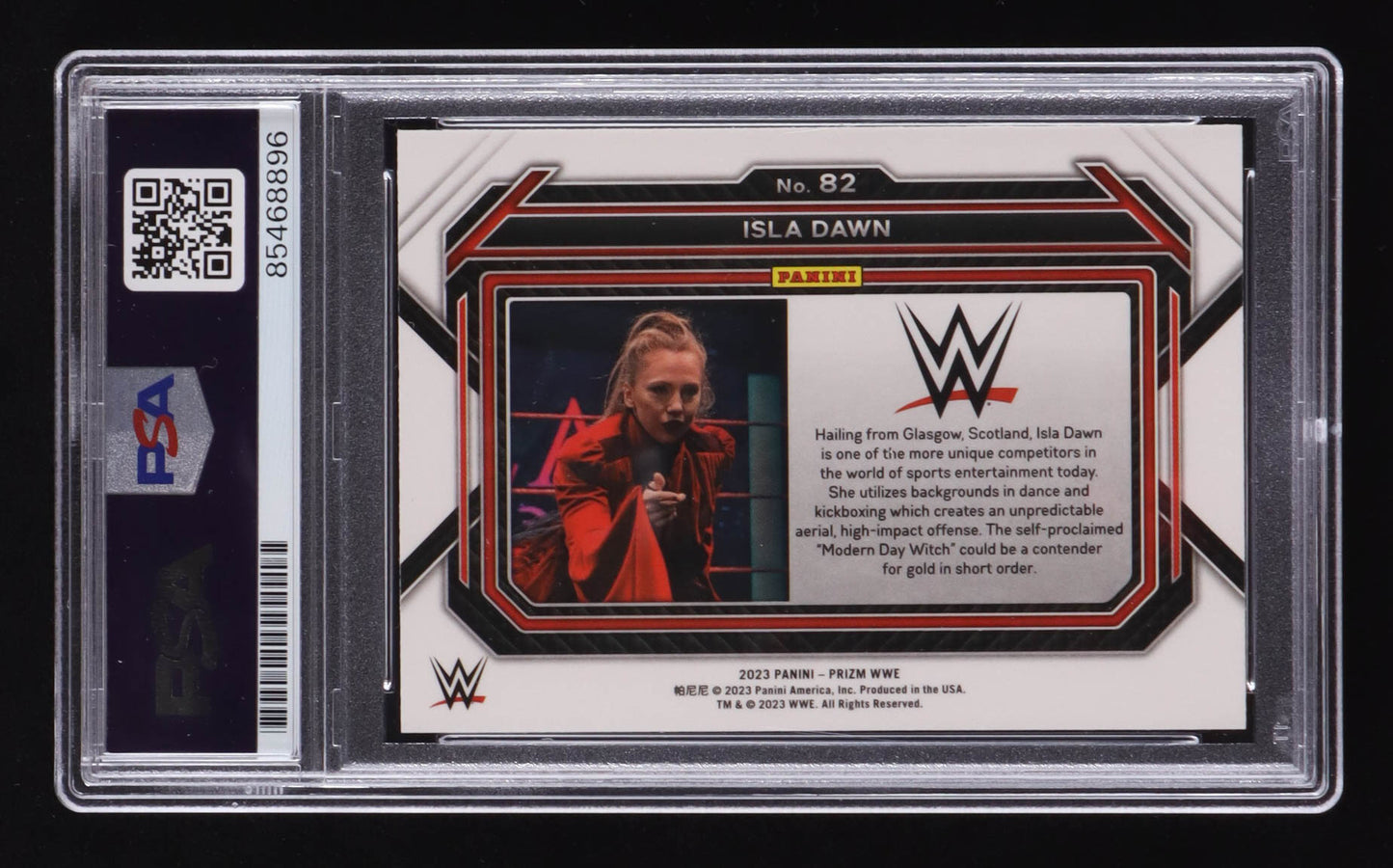 Isla Dawn Signed 2023 Panini Prizm WWE #82 (PSA)