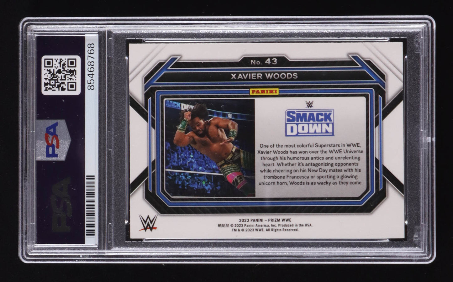 Xavier Woods Signed 2023 Panini Prizm WWE #43 (PSA)