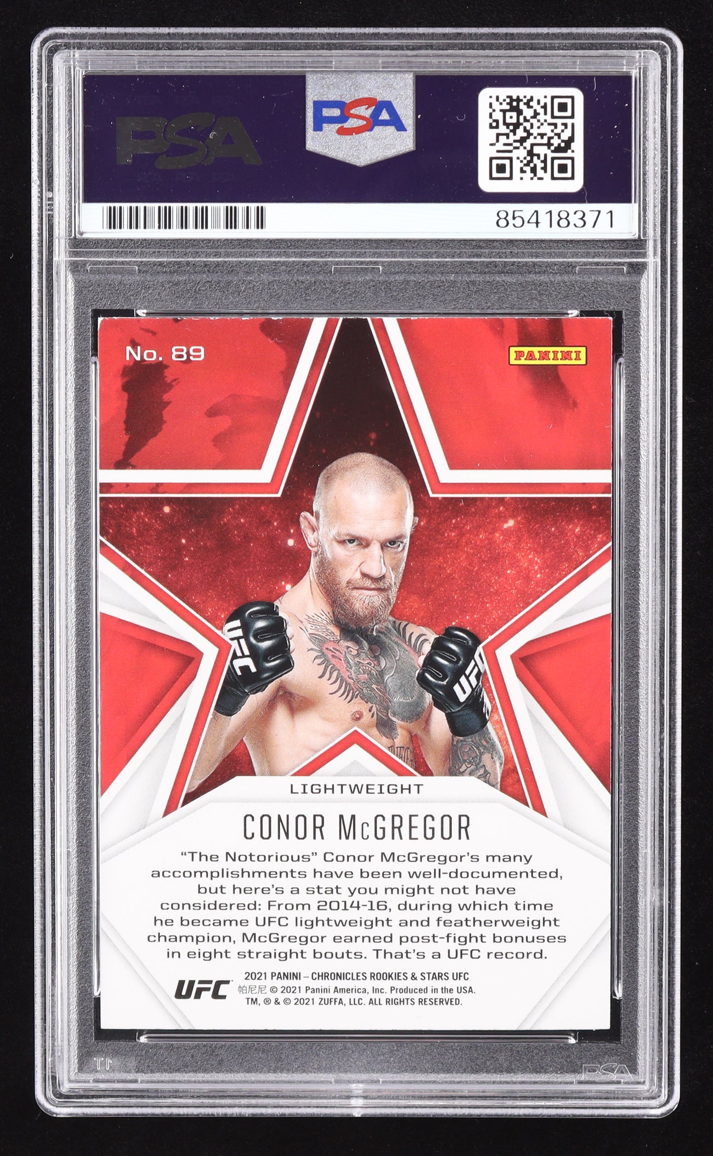 Conor McGregor Signed 2021 Rookies and Stars UFC #89 (PSA | Auto Grade PSA Authentic) Autograph Graded PSA Authentic