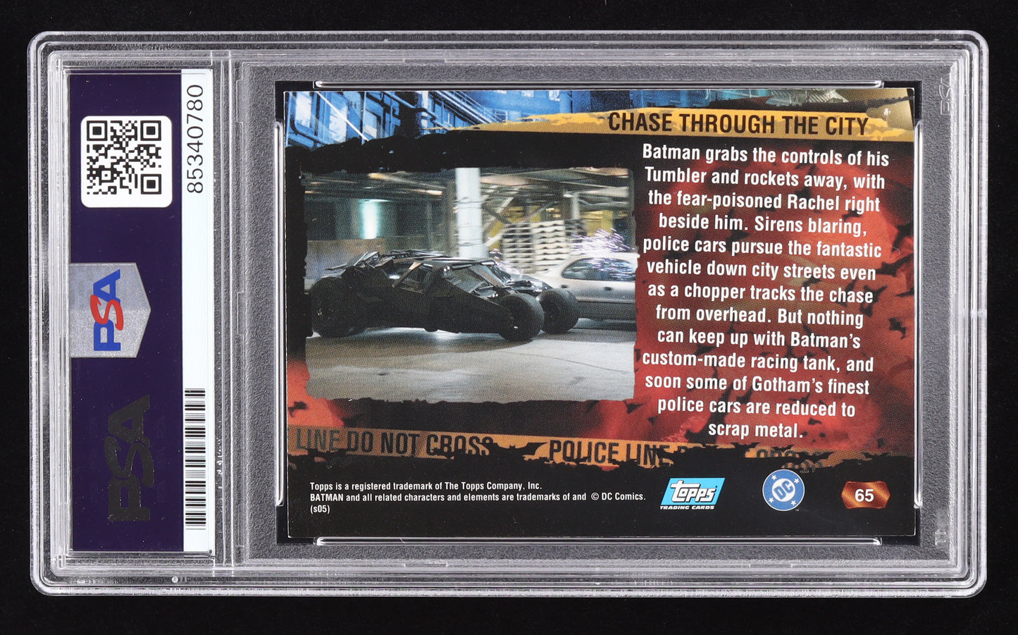 Christian Bale Signed 2005 Topps Batman Begins Movie Chase Through the City #65 RC (PSA | Auto Grade PSA Authentic) Autograph Graded PSA Authentic - Rookie Card