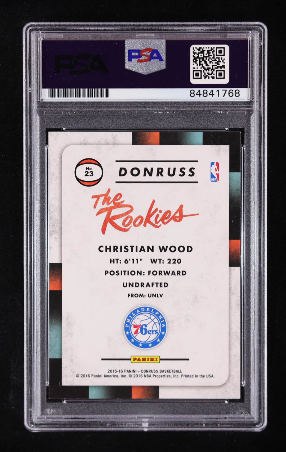 Christian Wood Signed 2015-16 Donruss The Rookies #23 RC (PSA | Auto Grade PSA 10) Rookie Card | Autograph Graded PSA 10