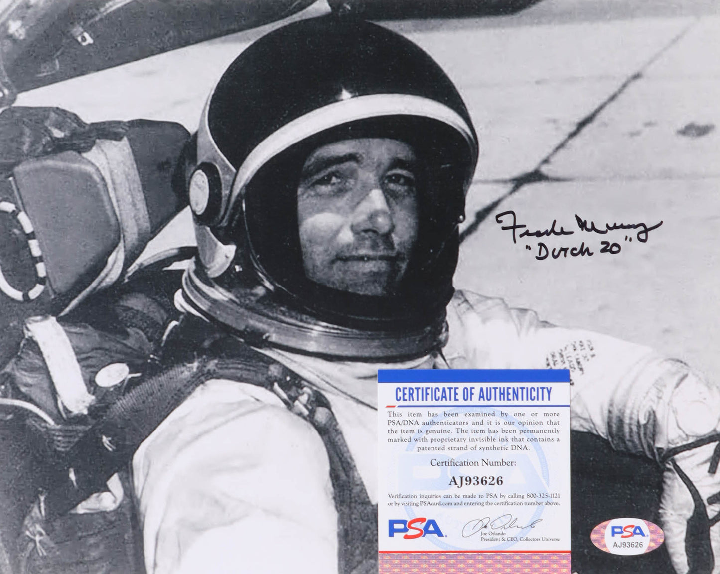 Frank Murray Signed (PSA) 8x10 Photo Inscribed "Dutch 20" - Oxcart Pilot CIA