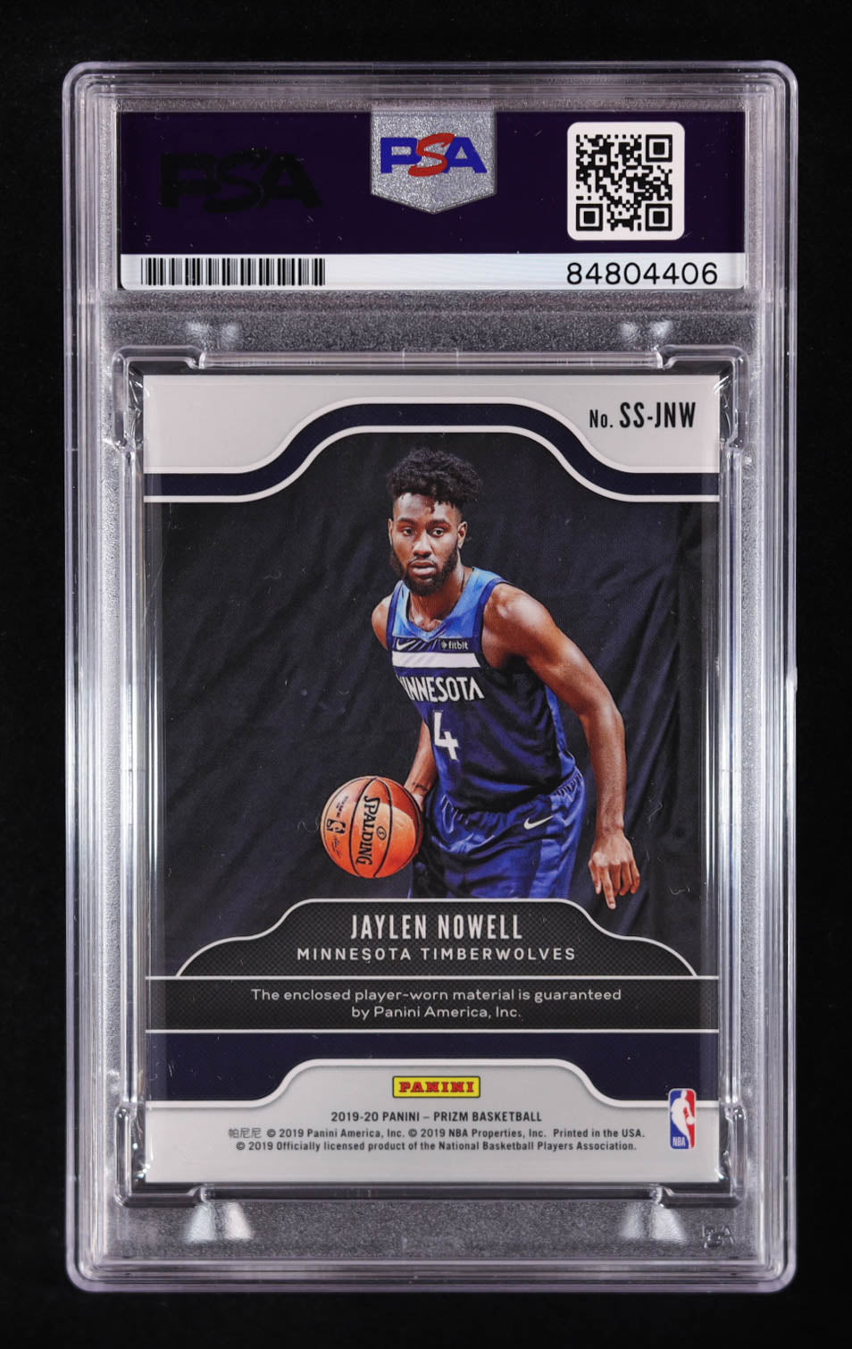 Jaylen Nowell Signed 2019-20 Panini Prizm Sensational Swatches #34 RC (PSA | Auto Grade PSA 10) Autograph Graded PSA 10 | Rookie Card