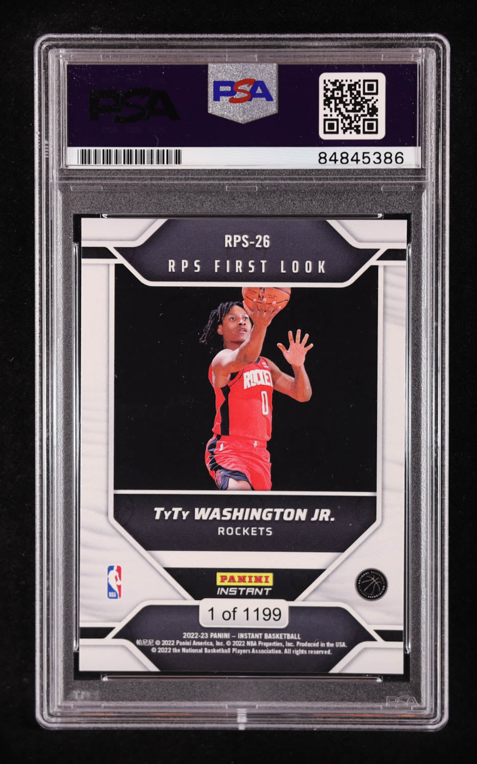 TyTy Washington Jr. Signed 2022-23 Panini Instant RPS First Look #RPS26 RC (PSA 9) - Rookie Card