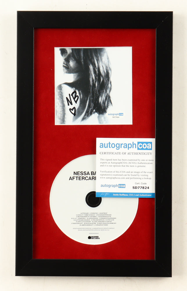 Nessa Barrett Signed (ACOA) "Aftercare Deluxe" Custom Framed CD Album Insert With CD