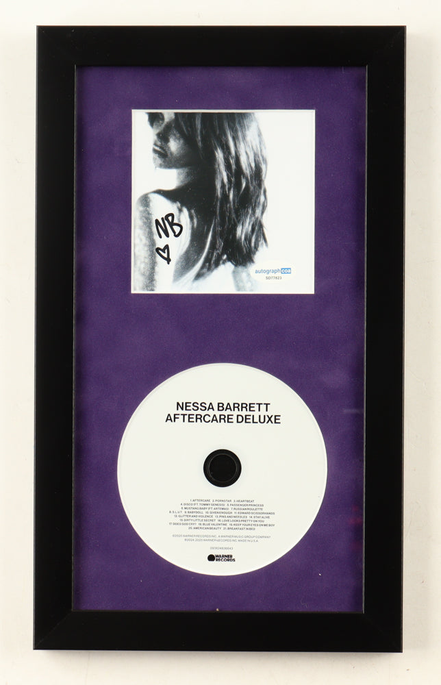 Nessa Barrett Signed (ACOA) "Aftercare Deluxe" Custom Framed Album Insert With CD