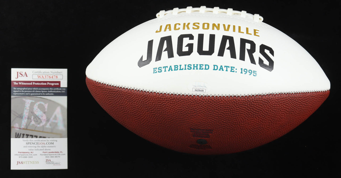 Tony Boselli Signed (JSA) Jaguars 'The Hall' Logo Football Inscribed "HOF 22" - JSA Witnessed