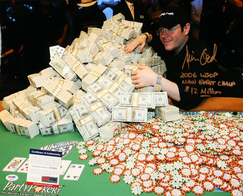 Jamie Gold Signed (PSA) 16x20 Photo Inscribed "2006 WSOP Main Event Champ $12 Million" - Poker Player