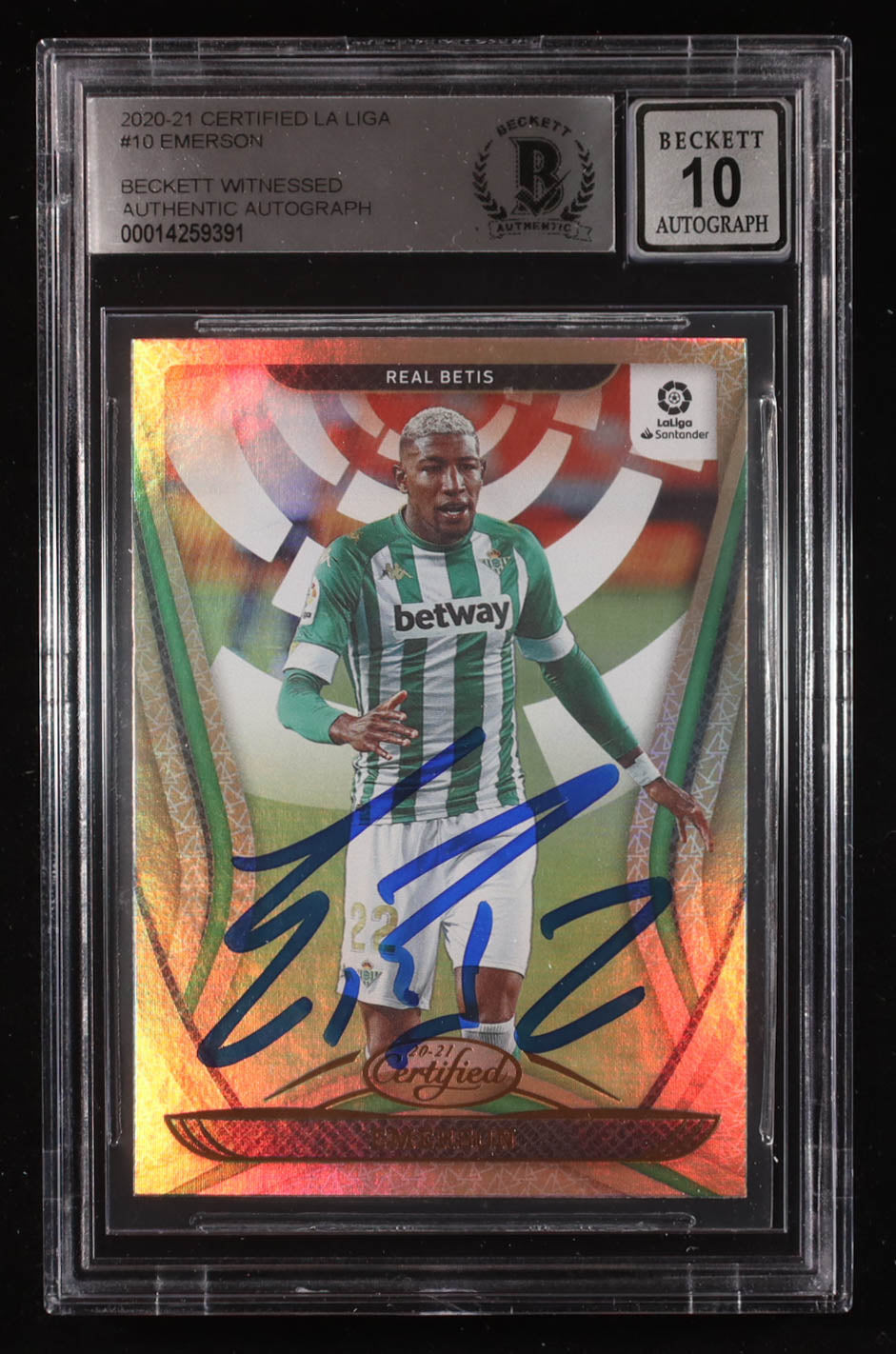 Emerson Signed 2020-21 Certified La Liga #10 (BGS | Auto 10) Beckett Witnessed