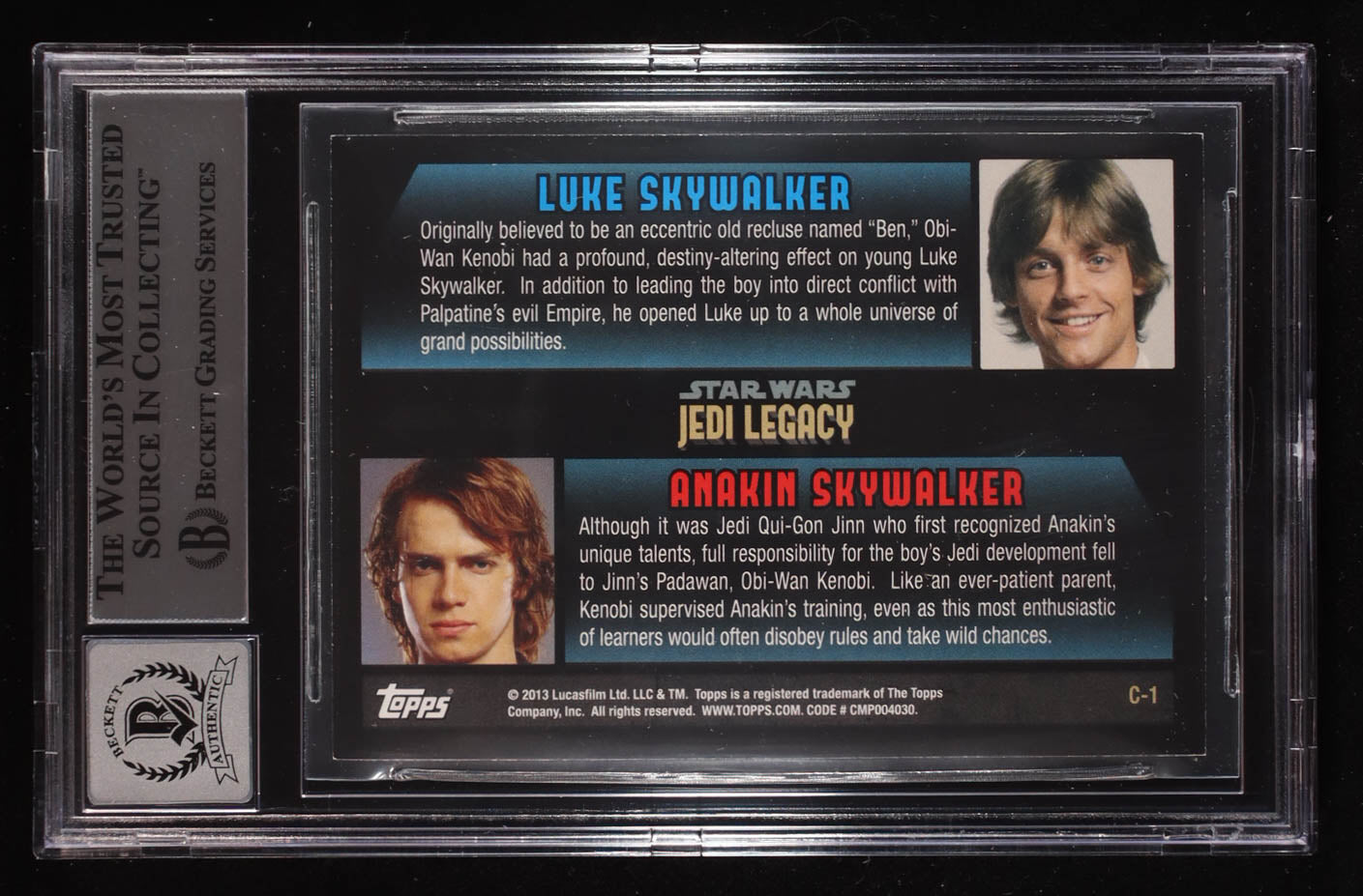 Ewan McGregor Signed 2013 Topps Star Wars Jedi Legacy Connections #C1 Obi-Wan Kenobi (BGS | Auto 10) Beckett Witnessed