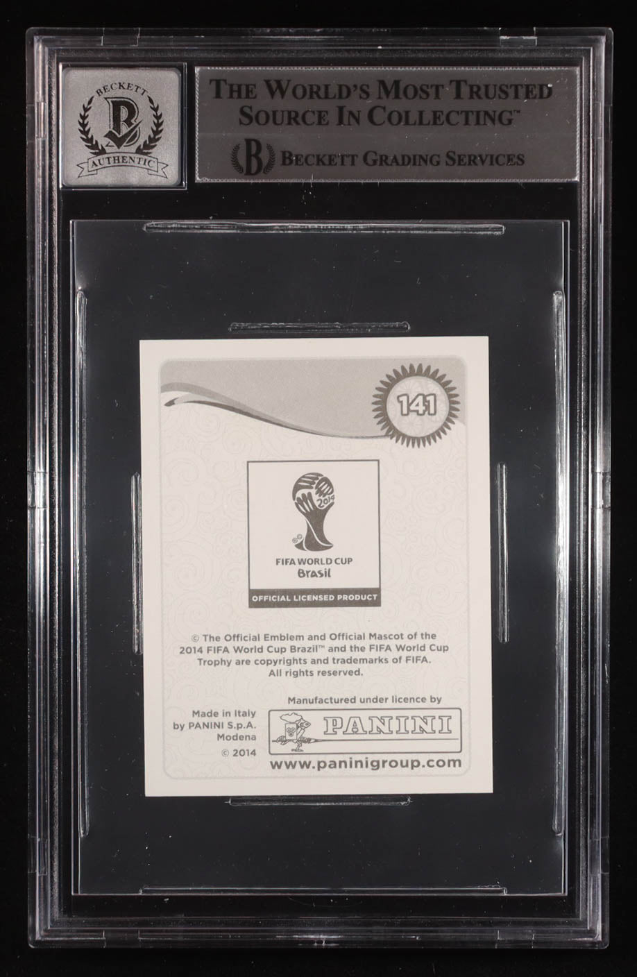 Memphis Depay Signed 2014 Panini World Cup Stickers #141 RC (BGS | Auto 10) Beckett Witnessed - Rookie Card