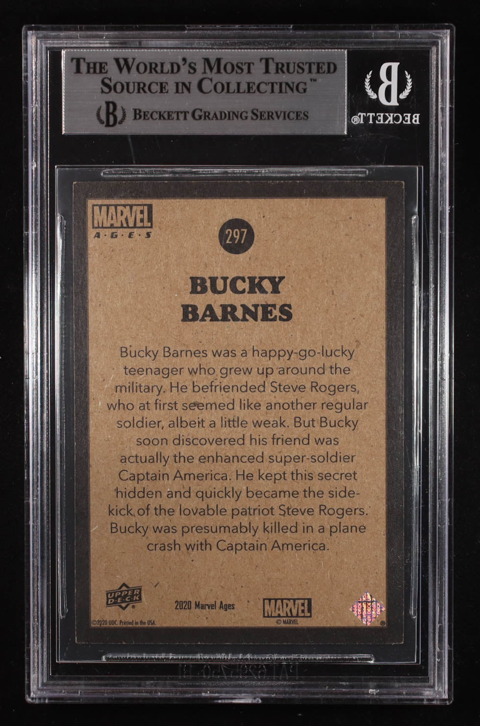 Sebastian Stan Signed Bucky Barnes 2021 Upper Deck Marvel Ages #297 SP (BGS)