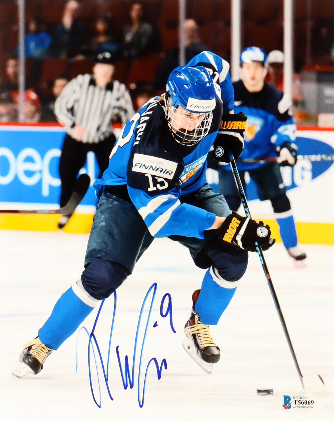 Jesse Puljujärvi Signed Team Finland 8x10 Photo (Beckett)