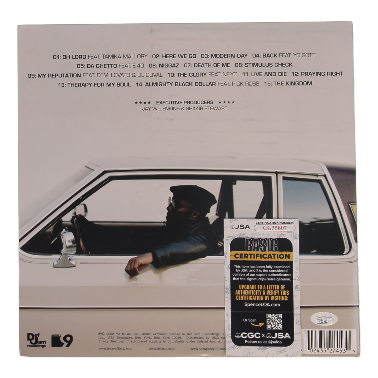 Jeezy Signed "The Recession 2" Vinyl Record Album (JSA)