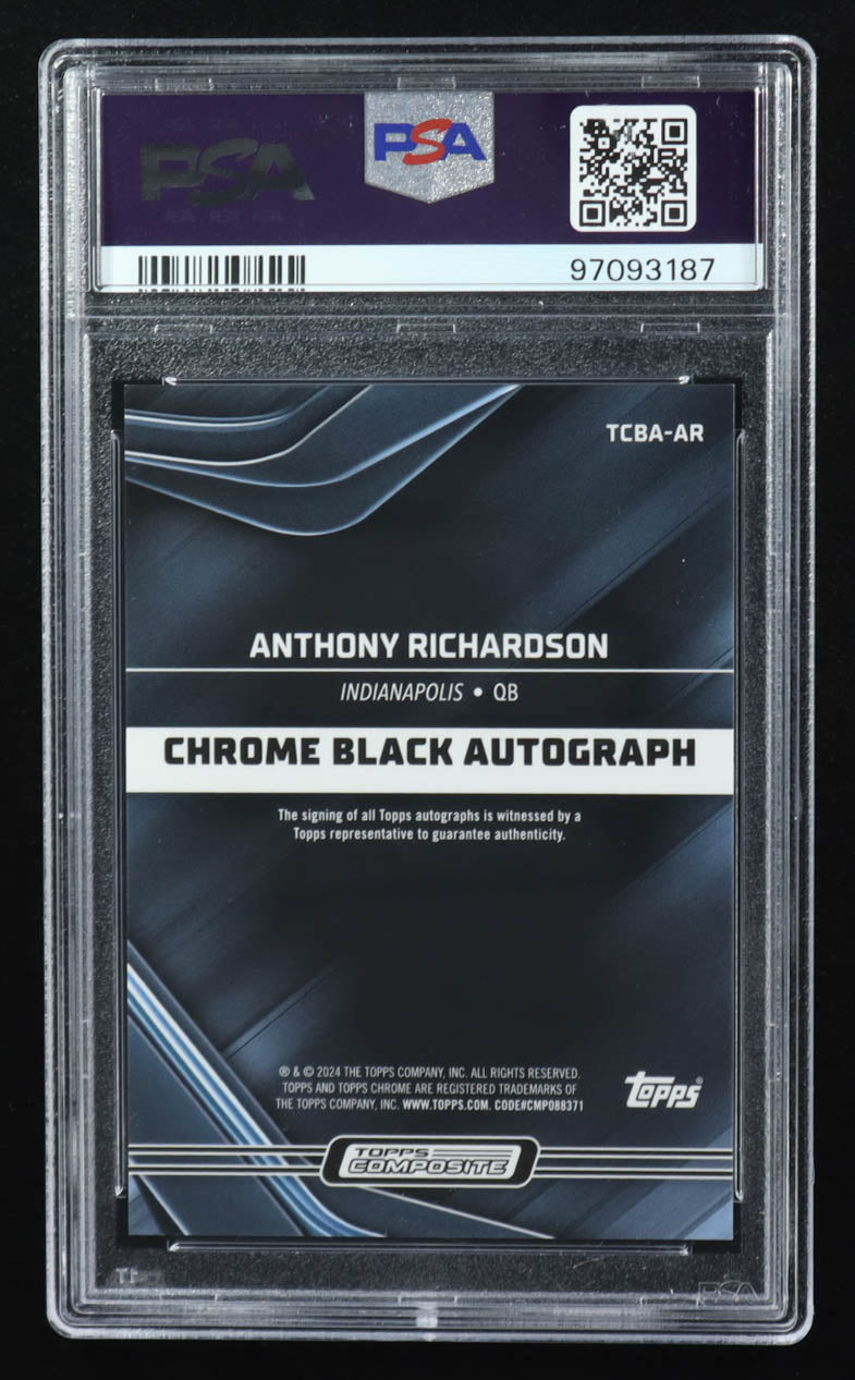 Anthony Richardson 2023 Topps Composite Chrome Black Autographs Gold Mini Diamond Refractors #TCBAAR RC #10/50 (PSA 10) Rookie Card | Serially Numbered #10 / 50