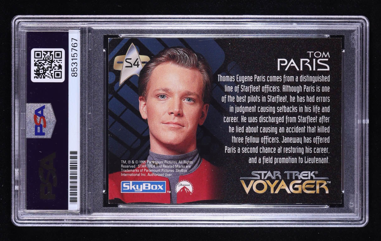 Robert McNeill Signed Tom Paris 1995 Skybox Star Trek Voyager #S4 (PSA) Autograph Graded PSA Authentic