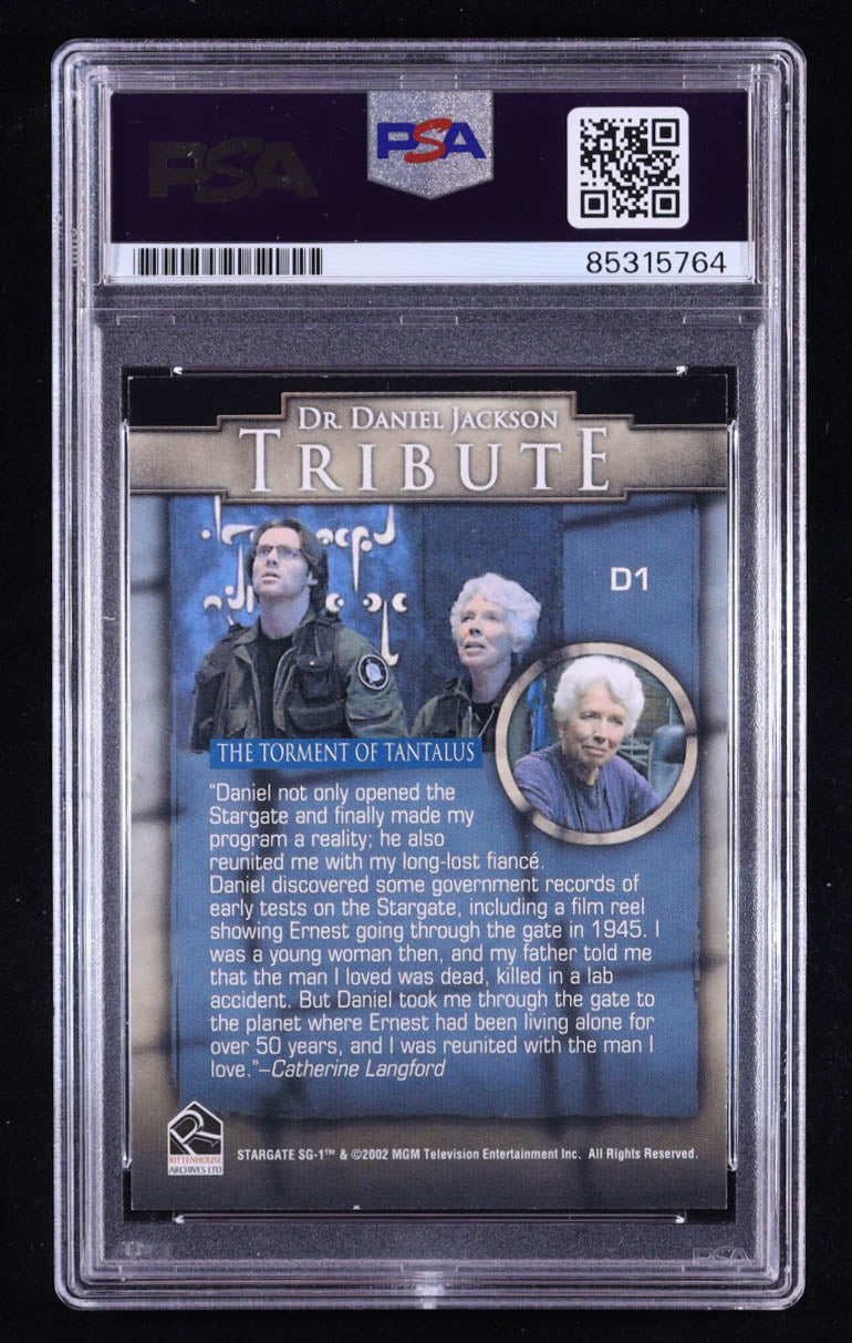 Michael Shanks Signed Dr. Daniel Jackson Tribute 2002 MGM Television Torment Of Tantalus #D1 (PSA) Autograph Graded PSA Authentic