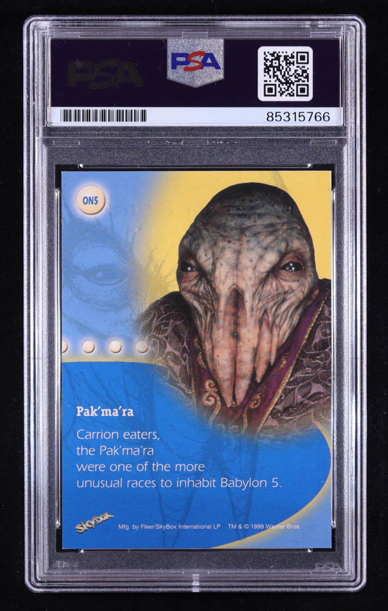 Stephen Austin-Skordiles Signed Pak'ma'ra 1999 SkyBox Babylon 5 Profiles Optic Nerve #ON5 (PSA) Autograph Graded PSA Authentic