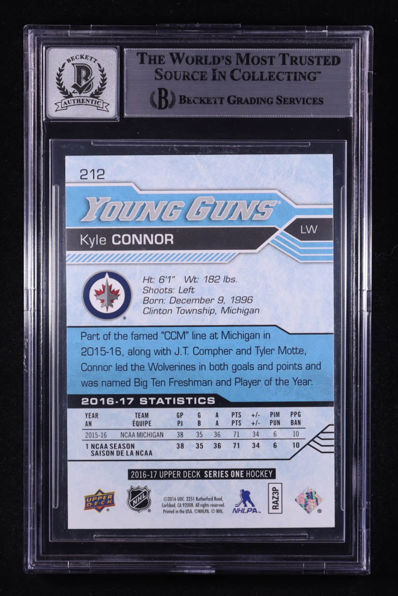 Kyle Connor Signed 2016-17 Upper Deck #212 YG RC (BGS | Auto 10) Rookie Card