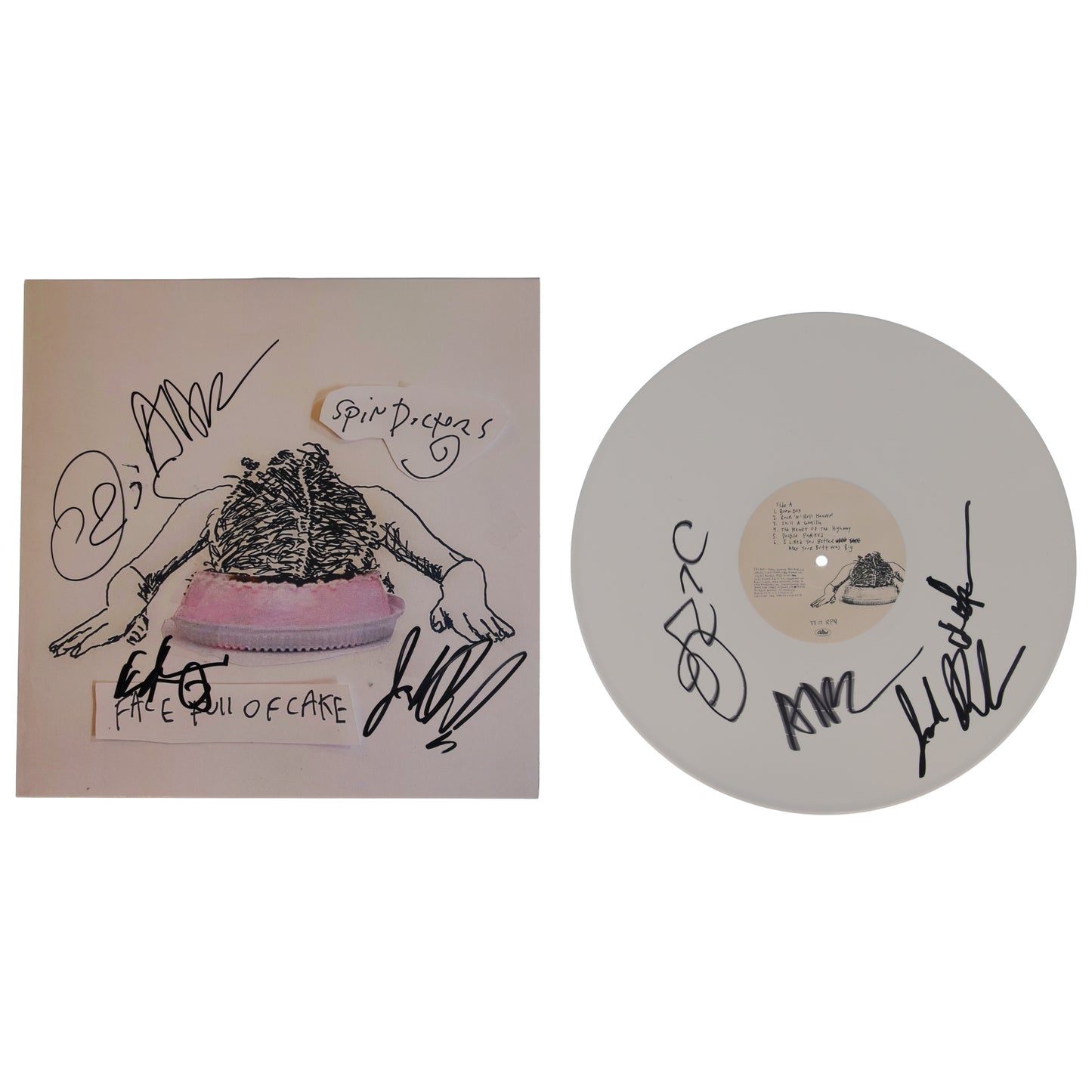Spin Doctors "Face Full of Cake" (JSA) Vinyl Record Album Band-Signed by (4) with Chris Barron, Jack Daley