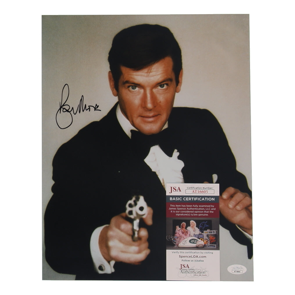 Roger Moore Signed (JSA) "Live and Let Die" 11x14 Photo - James Bond "007"
