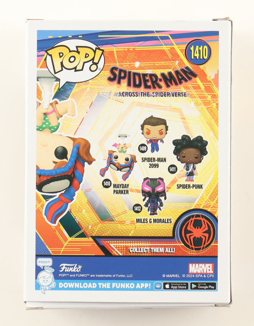 Michelle Ruff Signed (JSA) "Spider-Man: Across the Spider-Verse" #1410 Mayday Parker Funko Pop! Vinyl Figure - JSA Witnessed