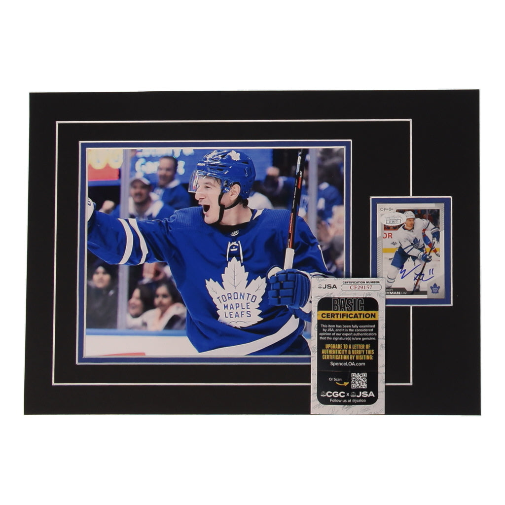Zach Hyman Signed (JSA) 12x17 Custom Matted Sports Card Display with Photo