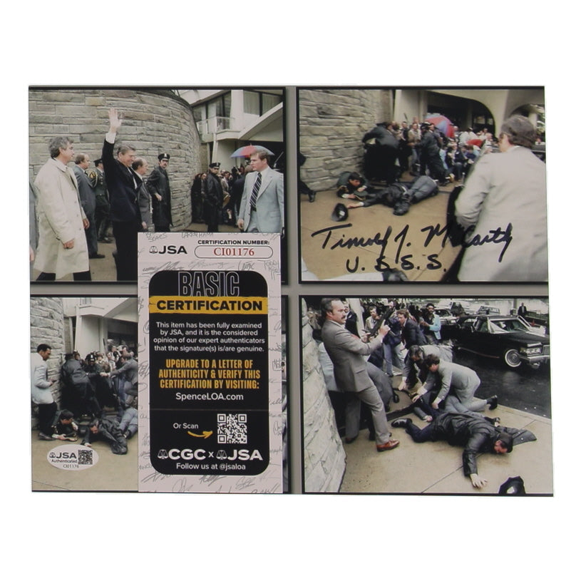 Timothy J. McCarthy Signed 8x10 Photo (Beckett) - USA Secret Service Ronald Reagan Assassination Attempt