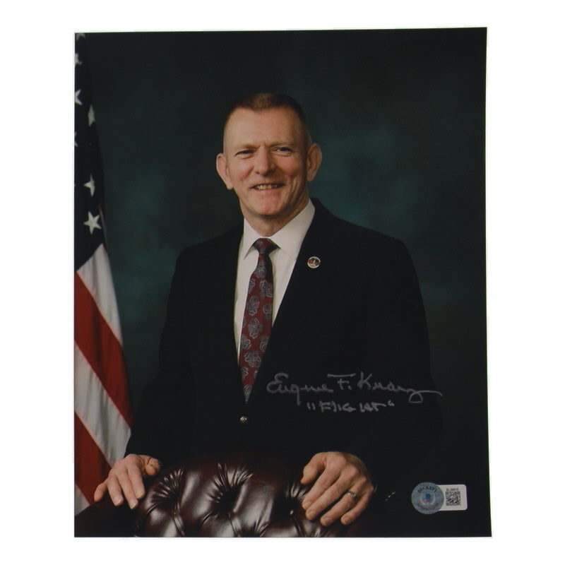 Eugene Kranz Signed (Beckett) "NASA" 8x10 Photo Inscribed "Flight" - Lead Flight Director at NASA