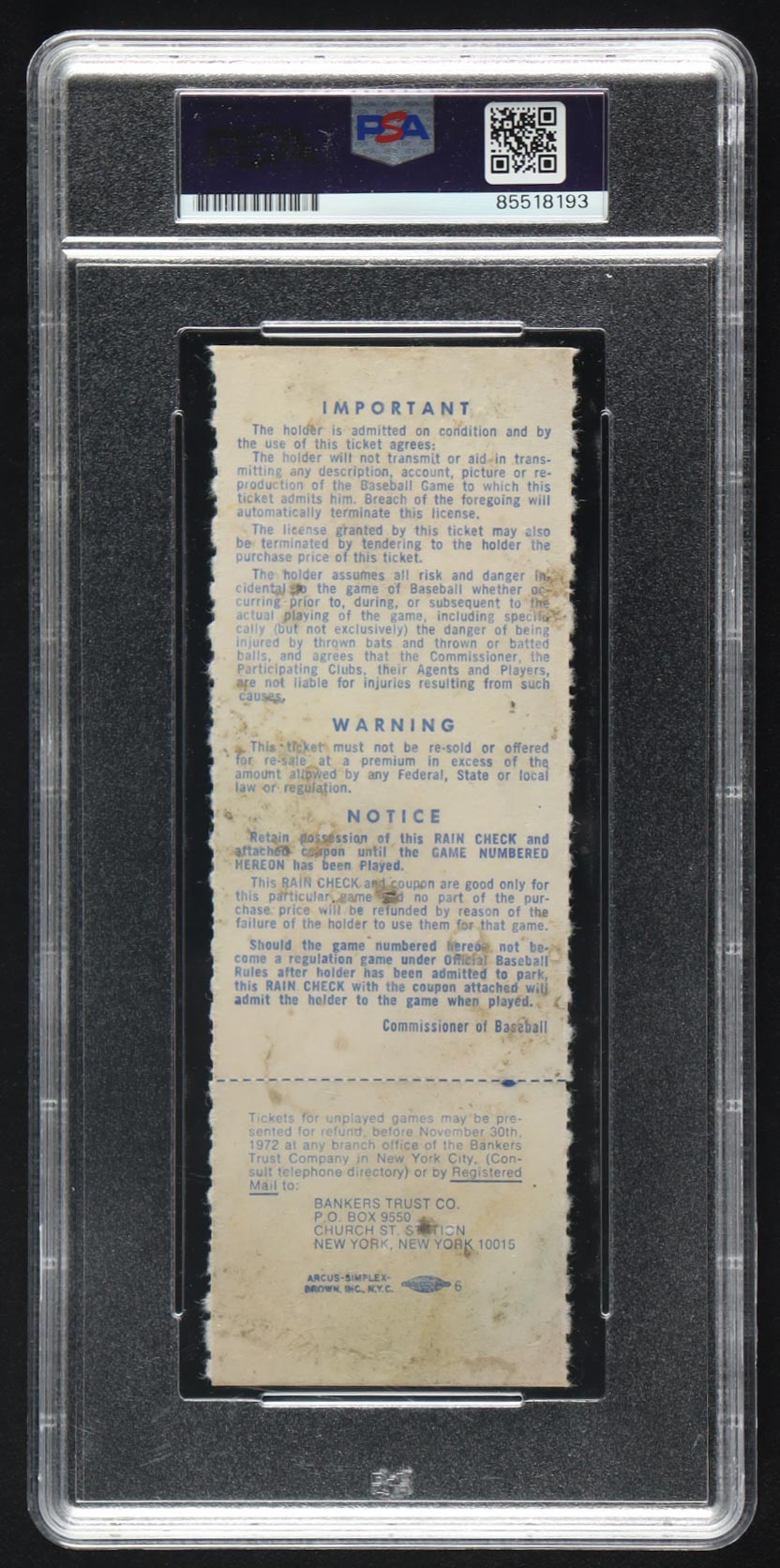 Reggie Jackson Signed 1972 Original World Series Game 4 Ticket (PSA Auto 10) Autograph Graded PSA 10