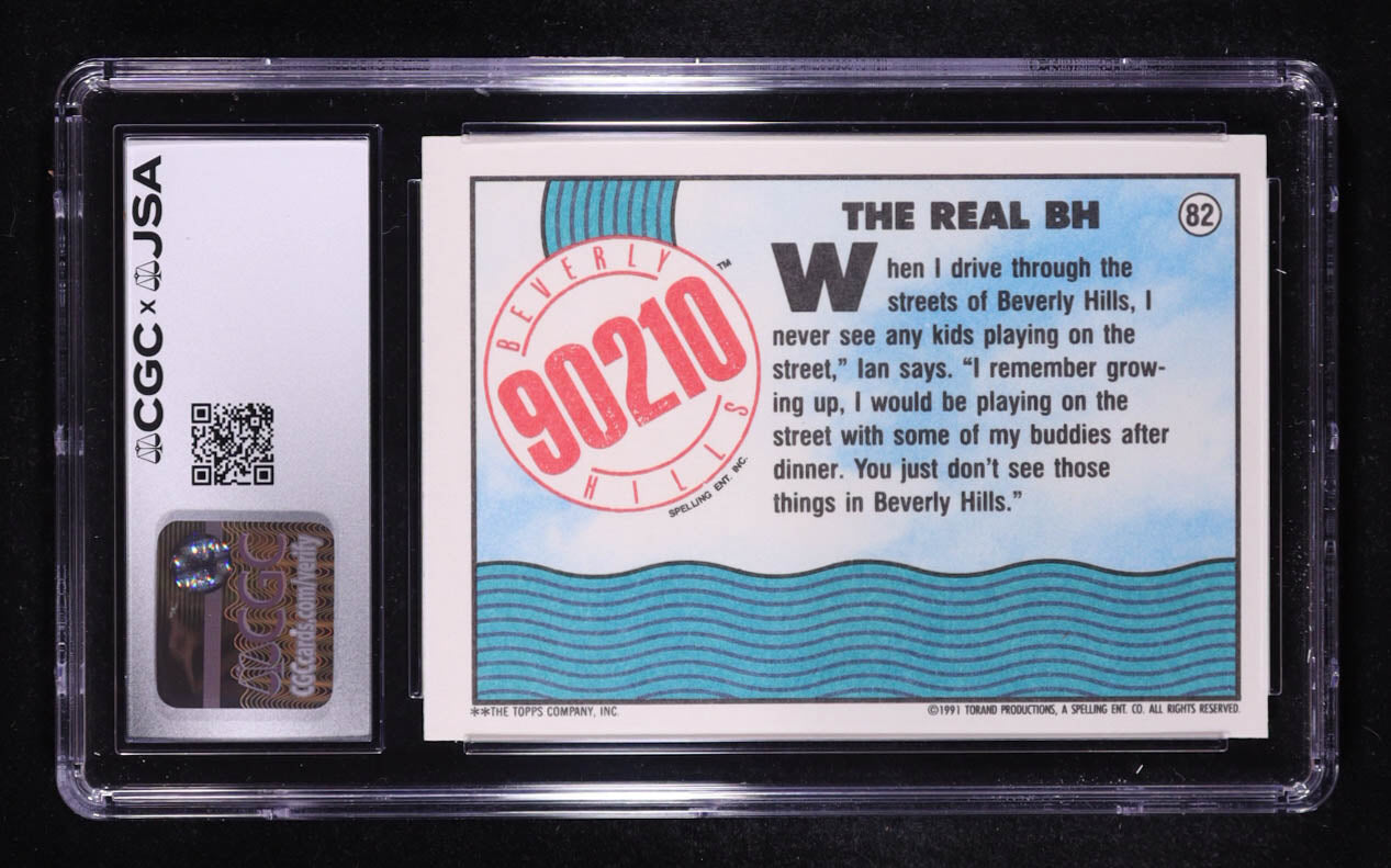 Ian Ziering Signed 1991 Topps Beverly Hills 90210 The Real BH #82 (CGC 8.5 | Autograph Graded CGC 10) Autograph Graded CGC 10